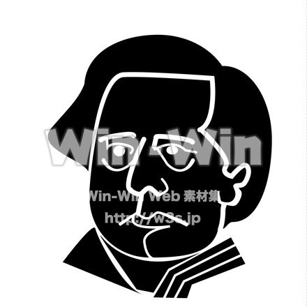 ペリーのシルエット素材 W-019619