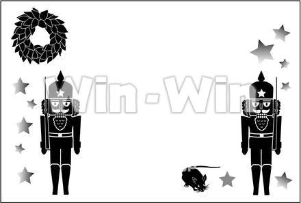 くるみ割り人形の季節のシルエット素材 W-018062