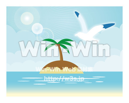 夏の景色（かもめ）のCG・イラスト素材 W-019272