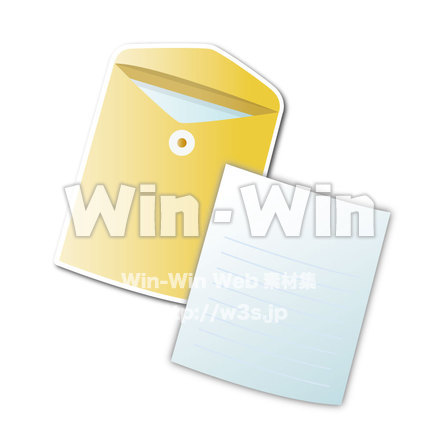 書類と封筒のCG・イラスト素材 W-018974
