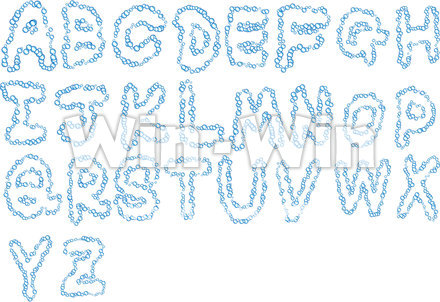 泡文字アルファベット大文字のCG・イラスト素材 W-019953