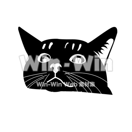 ねこのシルエット素材 W-018386