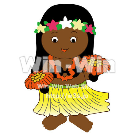 ハワイアンガール１のCG・イラスト素材 W-019940