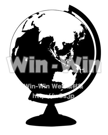 地球儀のシルエット素材 W-019800