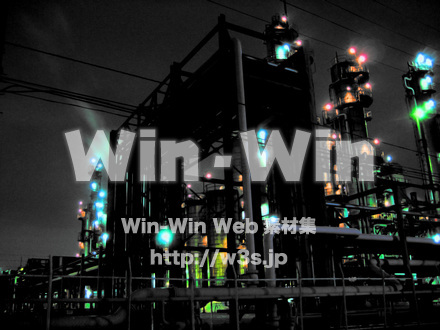 工業地帯の夜景の写真素材 W-019555