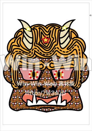 節分用お面のCG・イラスト素材 W-019548