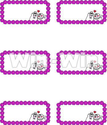 結婚式くまの席札のCG・イラスト素材 W-018780