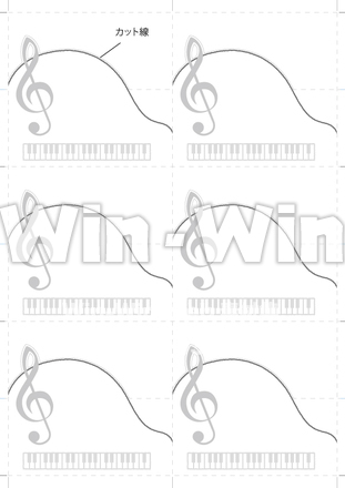 席札-ピアノ柄のCG・イラスト素材 W-018162