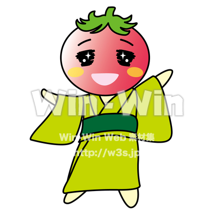 うちわ用のトマトのCG・イラスト素材 W-019878