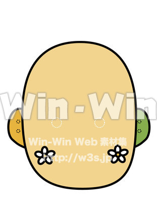 顔輪郭（鬼のお面用）のCG・イラスト素材 W-019444