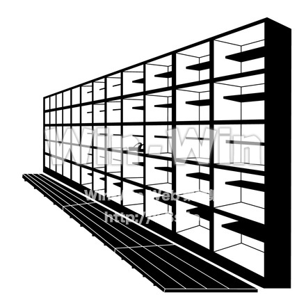 下駄箱とすのこのシルエット素材 W-018233