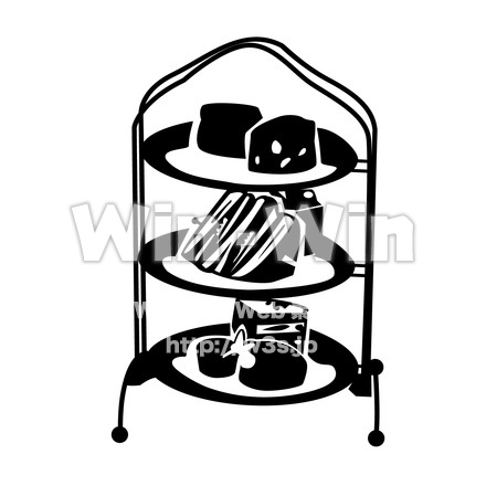 アフタヌーンティのシルエット素材 W-018383