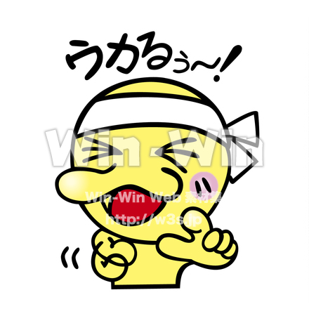 受験用合格祈願イラストウカる～っ！のCG・イラスト素材 W-018439