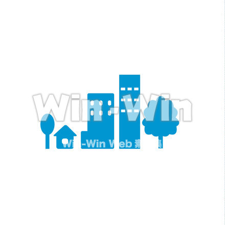 街並みのシルエット素材 W-018182