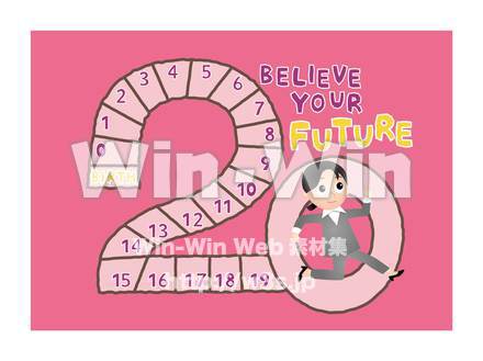 成人を迎えて今までとこれからのCG・イラスト素材 W-019100