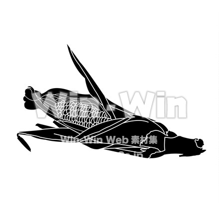 とうもろこしのシルエット素材 W-018235