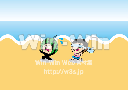 スイカ割りのCG・イラスト素材 W-019151