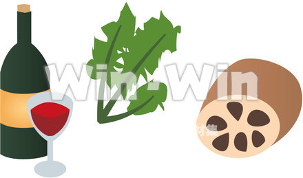 ポリフェノールを多く含む食品のCG・イラスト素材 W-019652