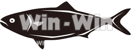 鰤（ぶり）のシルエット素材 W-018958