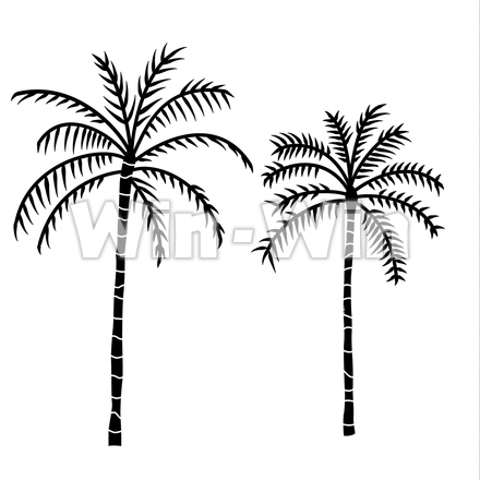 ヤシの木のシルエット素材 W-018956