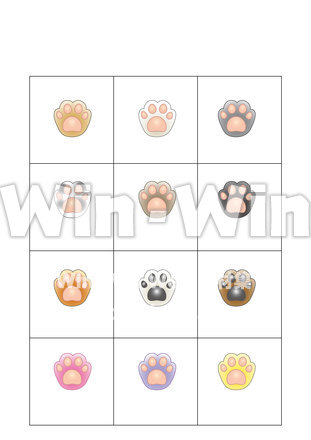 肉球ボタンのCG・イラスト素材 W-019374