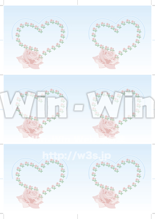 披露宴席札（バラとハート）テンプレートのCG・イラスト素材 W-018642