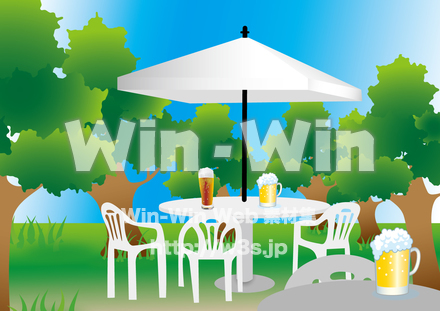 ビヤガーデンのCG・イラスト素材 W-019252