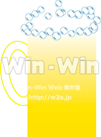 ジョッキ生ビールのCG・イラスト素材 W-019951
