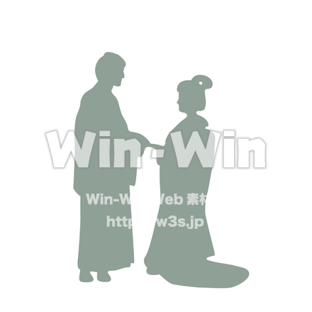夫婦のシルエットのシルエット素材 W-018709