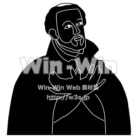 ザビエルのシルエット素材 W-018698