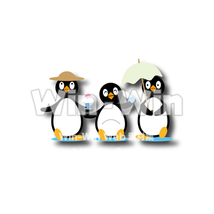 夏のペンギンのCG・イラスト素材 W-019137