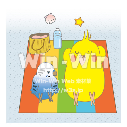 とりうちわ素材1のCG・イラスト素材 W-019114