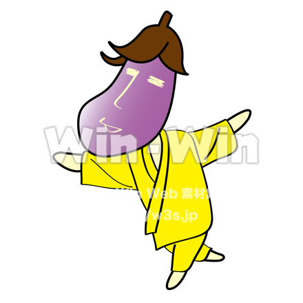 うちわ用のなすびのCG・イラスト素材 W-019879