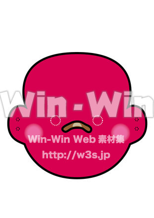 鬼のお面の輪郭のCG・イラスト素材 W-019583