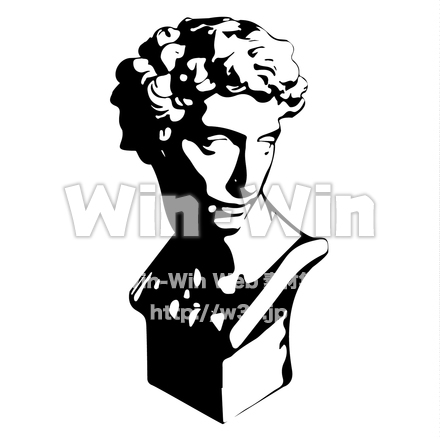 石膏像のシルエット素材 W-019380