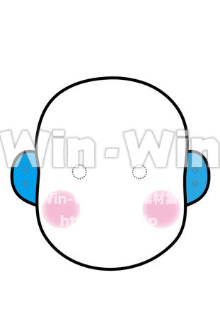 お面（ピエロの輪郭）のCG・イラスト素材 W-019514