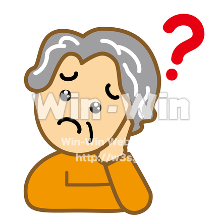 悩む年配女性のCG・イラスト素材 W-019692