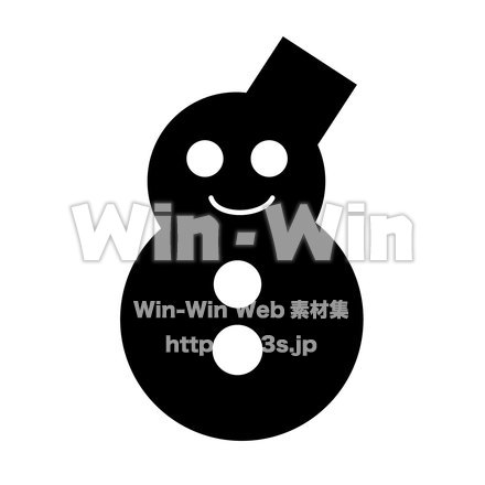 雪だるまのシルエット素材 W-019624