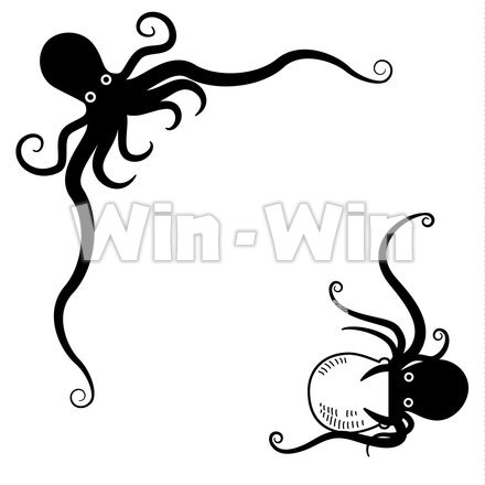 フレーム飾りのシルエット素材 W-019370