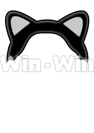 鬼の被り物　がんぐろ鬼の黒猫の被り物のCG・イラスト素材 W-019398