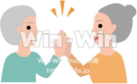 タッチするおばあさんのCG・イラスト素材 W-019646