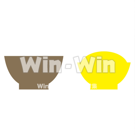 お椀のシルエット素材 W-019459