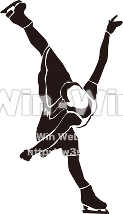 スケートのシルエット素材 W-018946