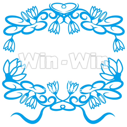 ユリ装飾のシルエット素材 W-018984