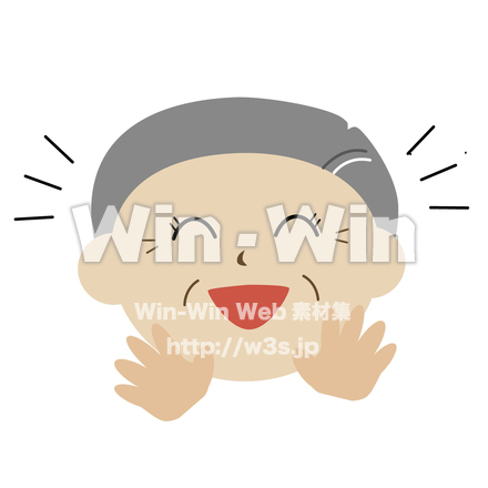 おじいさん　笑うのCG・イラスト素材 W-019653