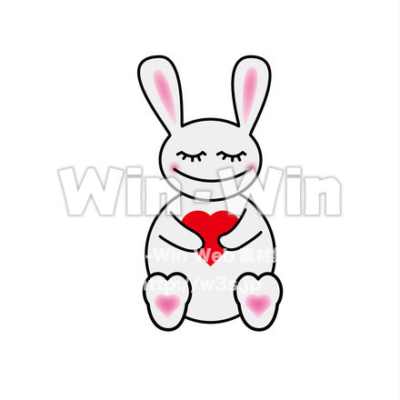 バレンタイン　うさぎのCG・イラスト素材 W-018444