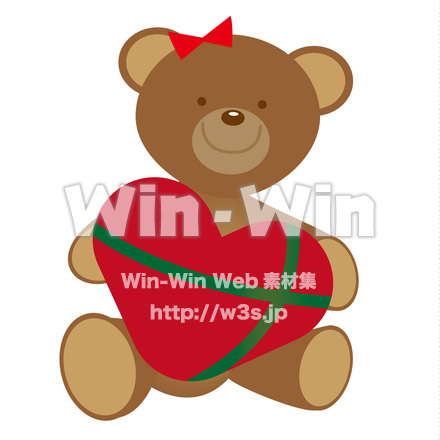 バレンタインベアのCG・イラスト素材 W-018331