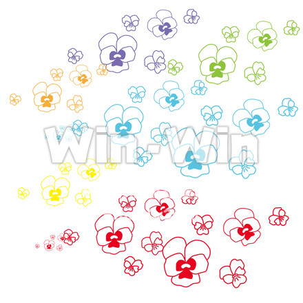 パンジー散布ブラシのCG・イラスト素材 W-018897