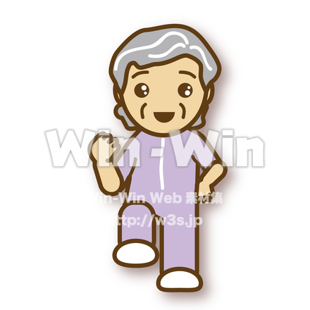 運動する年配女性のCG・イラスト素材 W-019686