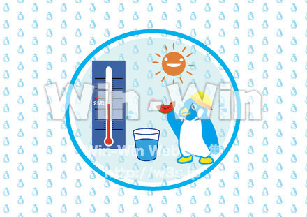 うちわ　熱中症予防のCG・イラスト素材 W-019058